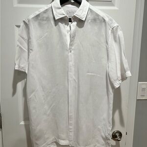 Massimo Dutti White Casual Button Down Shirt